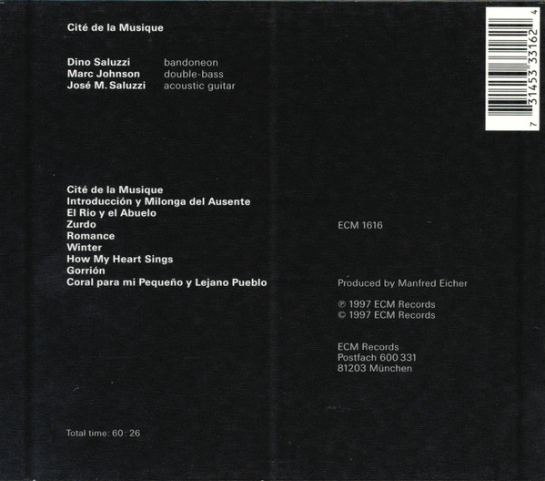 Dino Saluzzi - Cité De La Musique | ECM Records (ECM 1616) - 2 Dino Saluzzi - Cité De La Musique | ECM Records (ECM 1616) - 2
