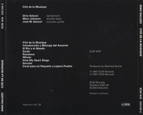 Dino Saluzzi - Cité De La Musique | ECM Records (ECM 1616) - 4 Dino Saluzzi - Cité De La Musique | ECM Records (ECM 1616) - 4