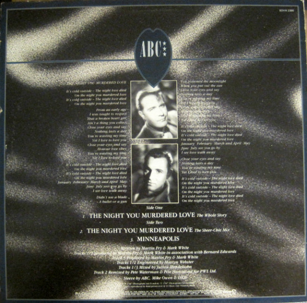 ABC Featuring Contessa Lady V - The Night You Murdered Love | Vertigo (SOVX 2396) - 2