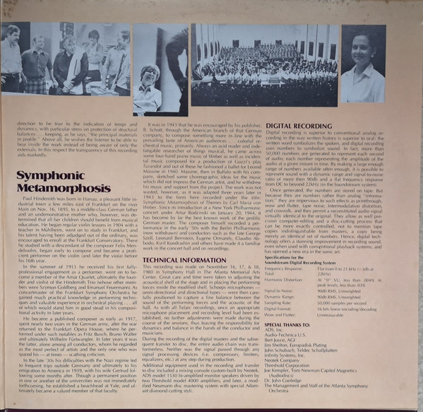 Carl Orff , Paul Hindemith , Robert Shaw , Atlanta Symphony Orchestra And Atlanta Symphony Chorus , Judith Blegen , Håkan Hagegård , William Brown , The Atlanta Boy Choir - Carmina Burana, Symphonic Metamorphosis | Telarc (DG 10056/57) - 3 Carl Orff , Paul Hindemith , Robert Shaw , Atlanta Symphony Orchestra And Atlanta Symphony Chorus , Judith Blegen , Håkan Hagegård , William Brown , The Atlanta Boy Choir - Carmina Burana, Symphonic Metamorphosis | Telarc (DG 10056/57) - 3