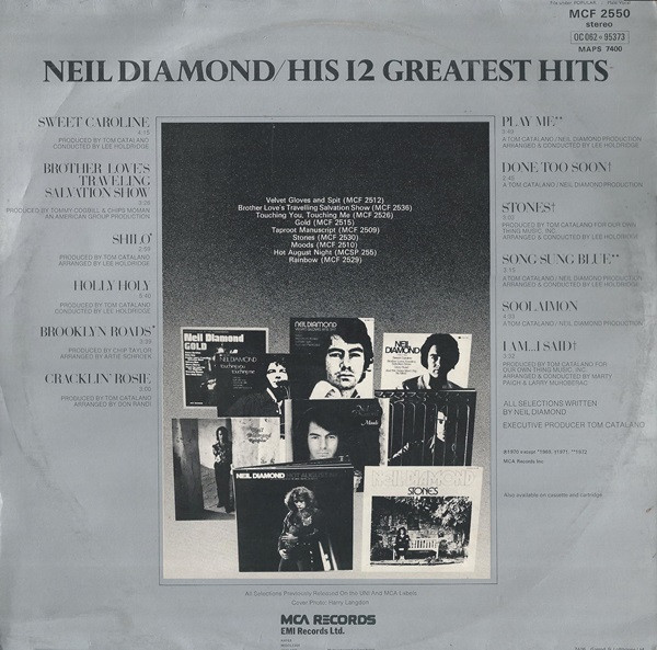 Neil Diamond - His 12 Greatest Hits | MCA Records (MCF 2550) - 2 Neil Diamond - His 12 Greatest Hits | MCA Records (MCF 2550) - 2