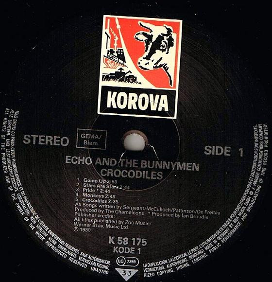 Echo & The Bunnymen - Crocodiles | Korova (WEA 58 175) - 3