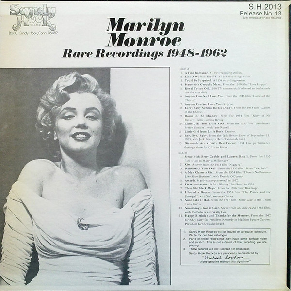 Marilyn Monroe - Rare Recordings 1948-1962 | Sandy Hook Records (S.H.2013) - 2 Marilyn Monroe - Rare Recordings 1948-1962 | Sandy Hook Records (S.H.2013) - 2