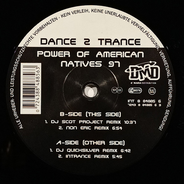 Dance 2 Trance - Power Of American Natives 97 | Maddog (7243 8 84885 6 3) - 2