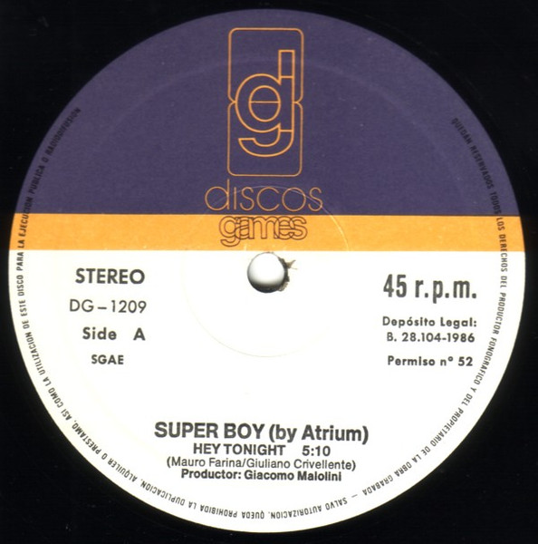 Atrium - Hey Tonight | Discos Games (DG-1209) - 3