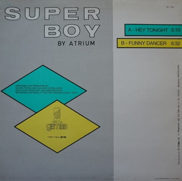 Atrium - Hey Tonight | Discos Games (DG-1209) - 2