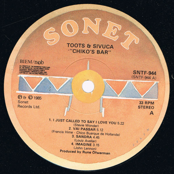 Toots Thielemans & Sivuca - Chiko's Bar | Sonet (SNTF 944) - main