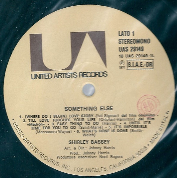 Shirley Bassey - Something Else | United Artists Records (UAG 29149) - 2 Shirley Bassey - Something Else | United Artists Records (UAG 29149) - 2