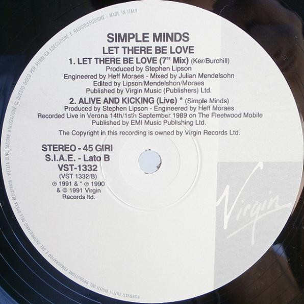 Simple Minds - Let There Be Love | Virgin (VST 1332) - 3 Simple Minds - Let There Be Love | Virgin (VST 1332) - 3