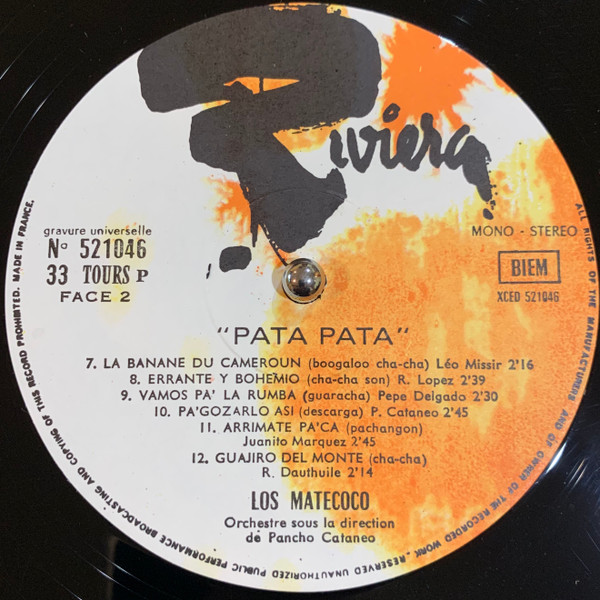 Los Matecoco Sous La Direction De Pancho Cataneo - Pata-Pata | Riviera (521.046 P) - 3