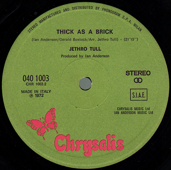Jethro Tull - Thick As A Brick | Chrysalis (040 1003) - 3