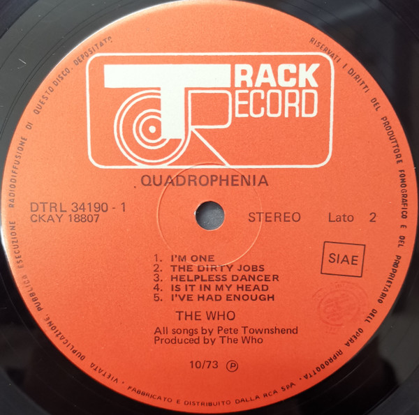 The Who - Quadrophenia | Track Record (DTRL 34190) - 4