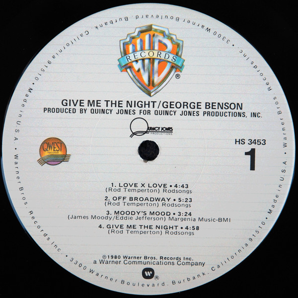 George Benson - Give Me The Night | Warner Bros. Records (HS 3453) - 2 George Benson - Give Me The Night | Warner Bros. Records (HS 3453) - 2