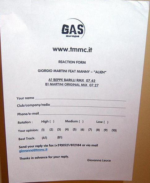 Giorgio Martini Feat. Manny - Alien | GAS Europe (SAG 031) - 3