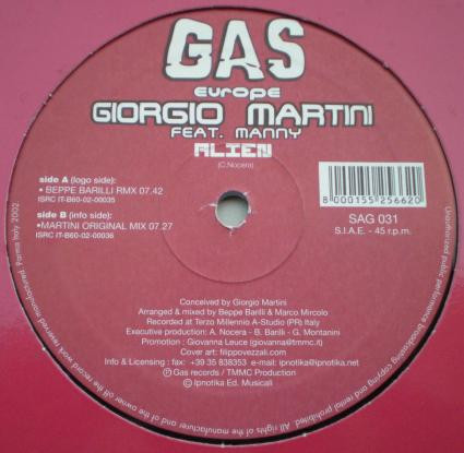 Giorgio Martini Feat. Manny - Alien | GAS Europe (SAG 031) - main
