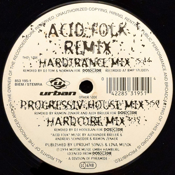 Perplexer - Acid Folk (Remix) | Urban (853 195-1) - 2