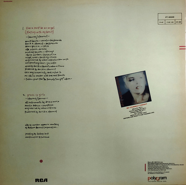 Eurythmics - There Must Be An Angel (Playing With My Heart) | RCA (PT 40248) - 2