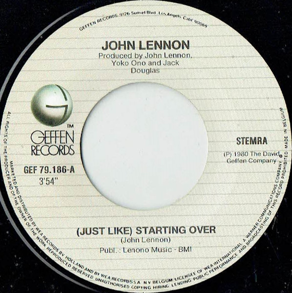 John Lennon - (Just Like) Starting Over | Geffen Records (GEF 79186) - 3