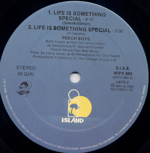 Peech Boys - Life Is Something Special | Island Records (WIPX 880) - 3 Peech Boys - Life Is Something Special | Island Records (WIPX 880) - 3