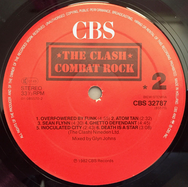 The Clash - Combat Rock | CBS (CBS 32787) - 4 The Clash - Combat Rock | CBS (CBS 32787) - 4
