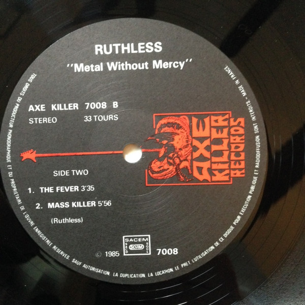 Ruthless - Metal Without Mercy | Axe Killer Records (7008) - 4