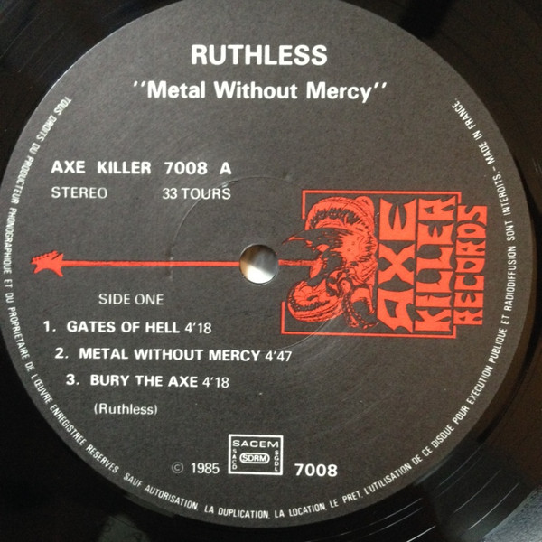 Ruthless - Metal Without Mercy | Axe Killer Records (7008) - 3