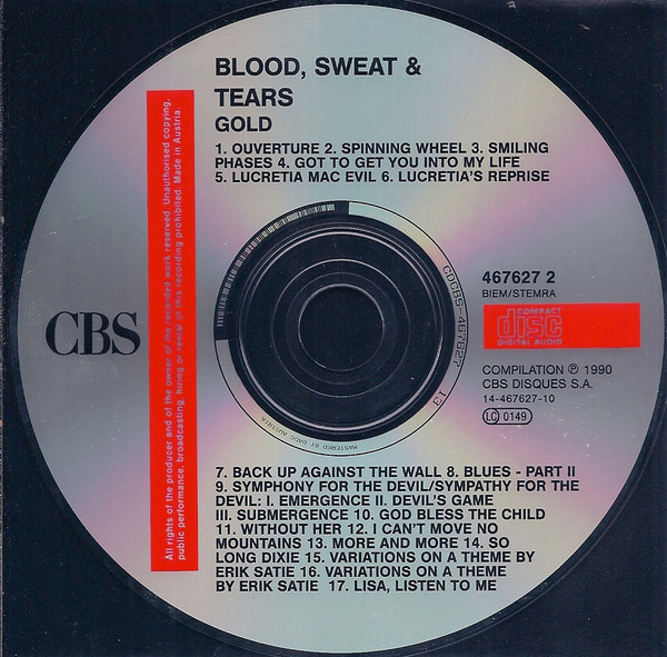 Blood, Sweat And Tears - Gold | CBS (467627 2) - 2 Blood, Sweat And Tears - Gold | CBS (467627 2) - 2