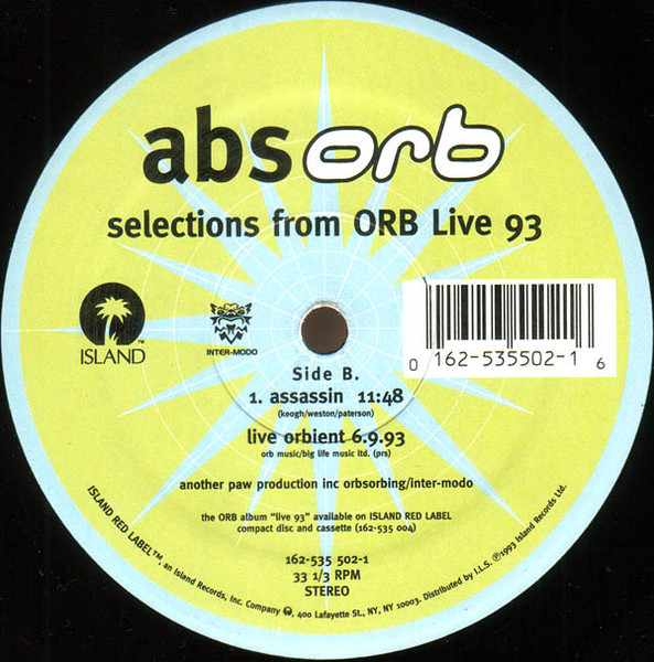 The Orb - AbsOrb - Selections From Orb Live 93 | Island Red Label (162-535 502-1) - 2 The Orb - AbsOrb - Selections From Orb Live 93 | Island Red Label (162-535 502-1) - 2