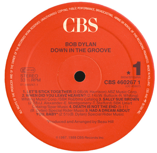 Bob Dylan - Down In The Groove | CBS (460267 1) - 3