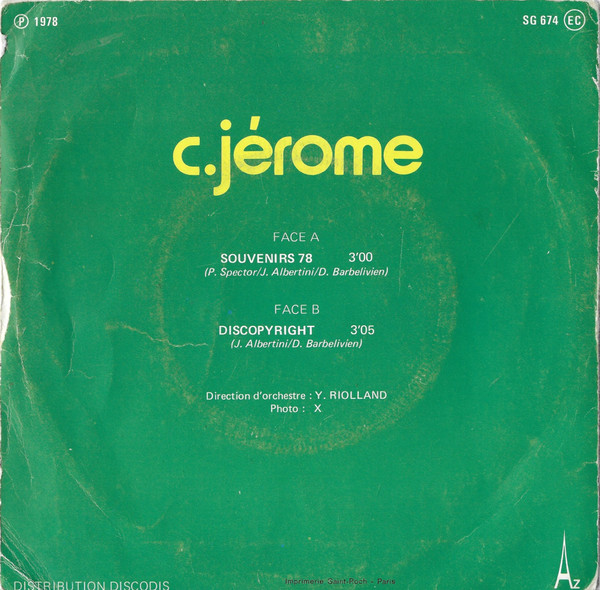 C. Jérôme - Souvenirs 78 | Disc'Az (SG 674) - 2