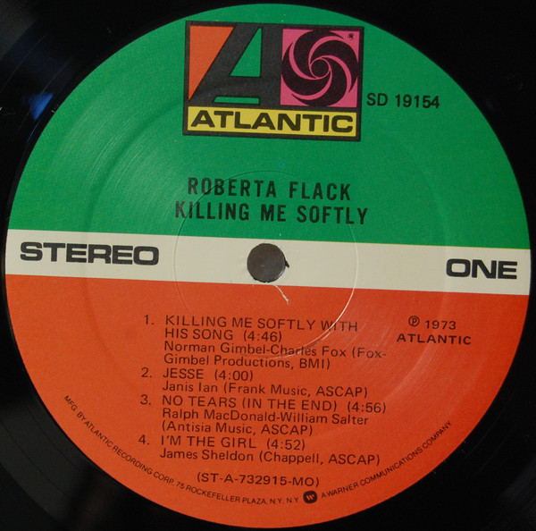Roberta Flack - Killing Me Softly | Atlantic (SD 19154) - 3