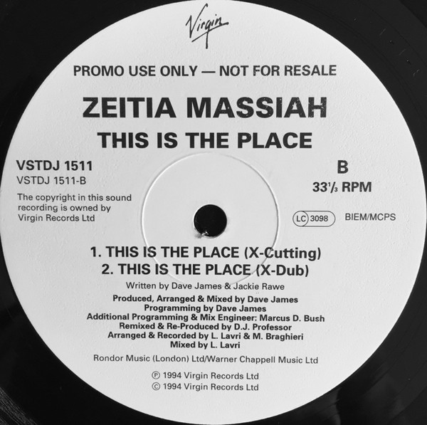 Zeeteah Massiah - This Is The Place | Virgin (VSTDJ 1511) - 2