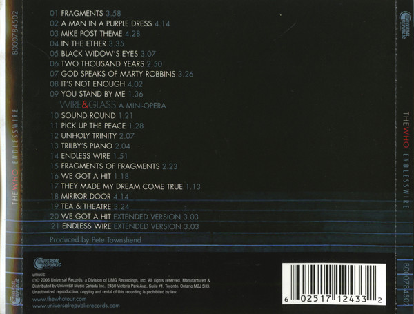 The Who - Endless Wire | Universal Republic Records (B000784502) - 2 The Who - Endless Wire | Universal Republic Records (B000784502) - 2