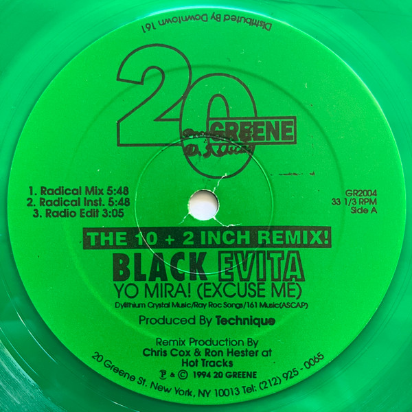 Black Evita - Yo Mira! (Excuse Me) (Remixes) | 20 Greene (GR2004)