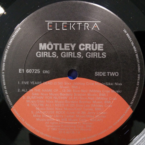 Mötley Crüe - Girls, Girls, Girls | Elektra (E1 60725) - 4 Mötley Crüe - Girls, Girls, Girls | Elektra (E1 60725) - 4