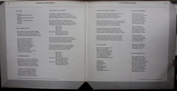 Charles Aznavour - Autobiographie | Barclay (96 108) - 2 Charles Aznavour - Autobiographie | Barclay (96 108) - 2