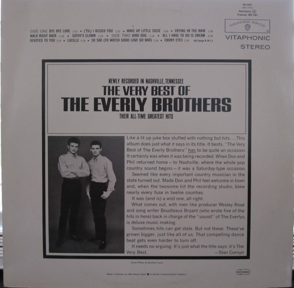 Everly Brothers - The Very Best Of The Everly Brothers | Warner Bros. Records (WB 46 008) - 2 Everly Brothers - The Very Best Of The Everly Brothers | Warner Bros. Records (WB 46 008) - 2
