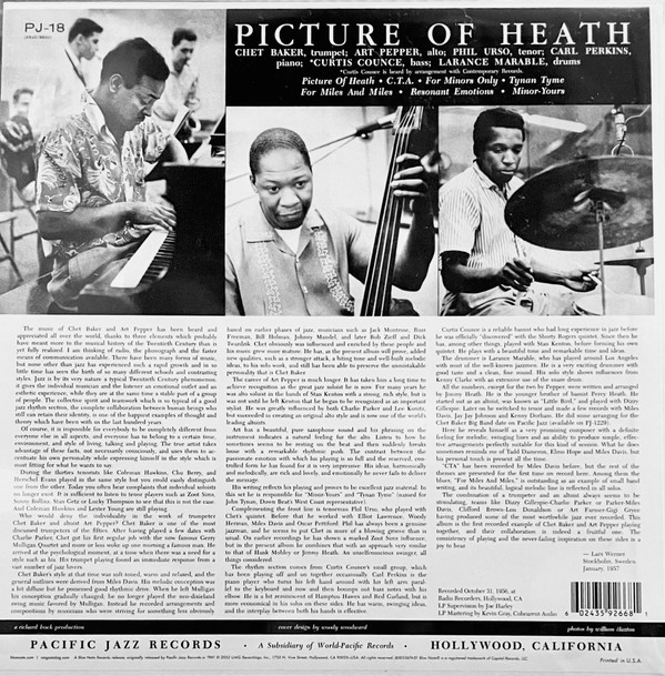 Chet Baker , Art Pepper , Phil Urso - Picture Of Heath | Pacific Jazz (B0033674-01) - 2 Chet Baker , Art Pepper , Phil Urso - Picture Of Heath | Pacific Jazz (B0033674-01) - 2