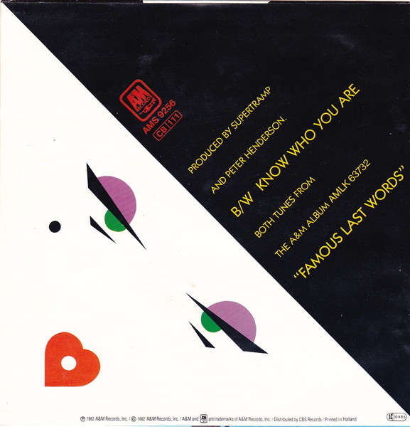 Supertramp - My Kind Of Lady | A&M Records (AMS 9256) - 2