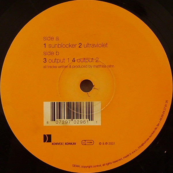 M. Rahn - Sunblocker E.P. | Konvex | Konkav (KK011-6) - main M. Rahn - Sunblocker E.P. | Konvex | Konkav (KK011-6) - main