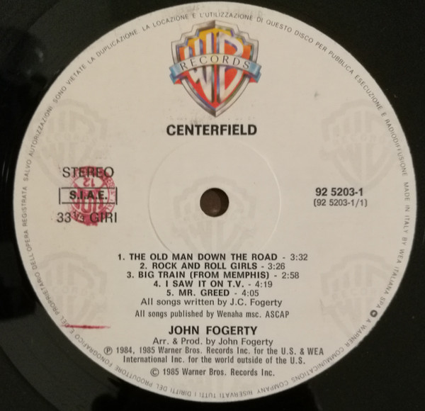 John Fogerty - Centerfield | Warner Bros. Records (92 5203-1) - 3