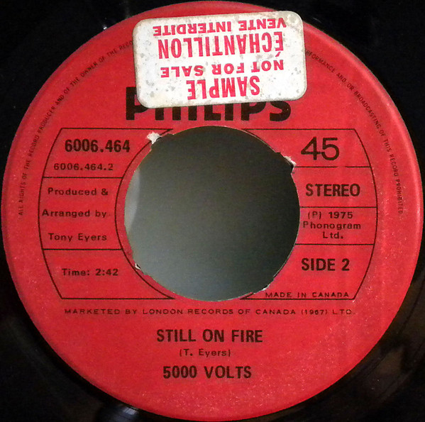 5000 Volts - I'm On Fire (7") [Vinyl] | Philips (6006.464) - 3