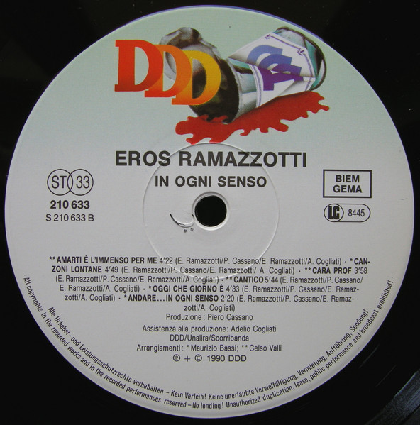 Eros Ramazzotti - In Ogni Senso | DDD (210 633) - 4 Eros Ramazzotti - In Ogni Senso | DDD (210 633) - 4