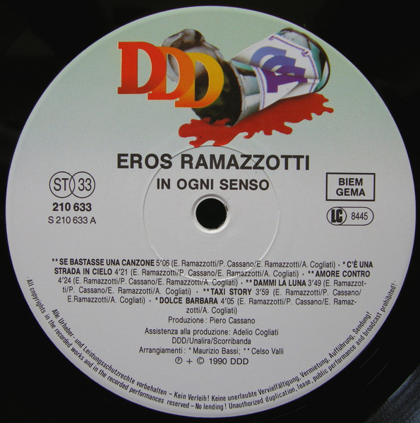 Eros Ramazzotti - In Ogni Senso | DDD (210 633) - 3 Eros Ramazzotti - In Ogni Senso | DDD (210 633) - 3