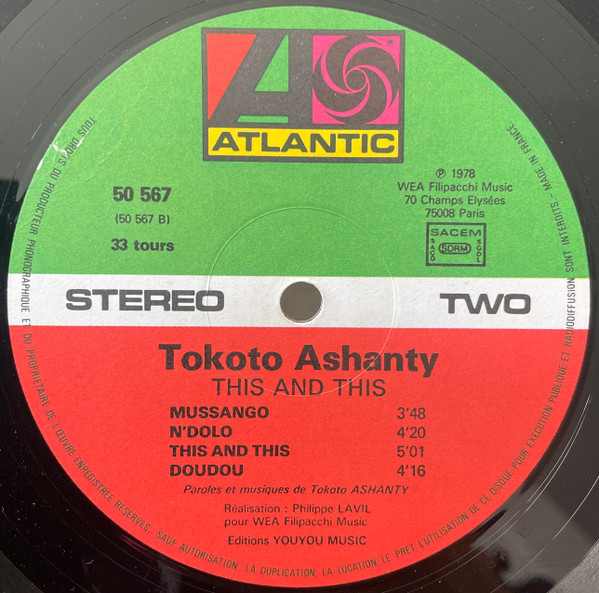 Tokoto Ashanty - This And This | Atlantic (50 567) - 2