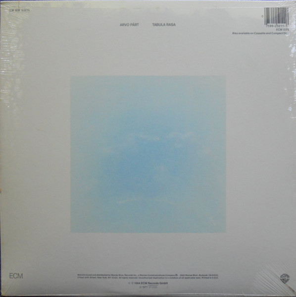 Arvo Pärt - Tabula Rasa | ECM New Series (ECM 1275) - 2