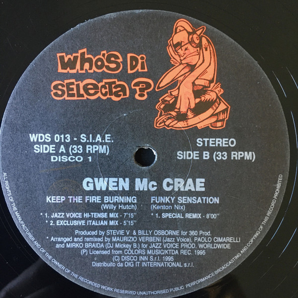 Gwen McCrae - Keep The Fire Burning / Funky Sensation | Who's Di Selecta? (WDS 013)