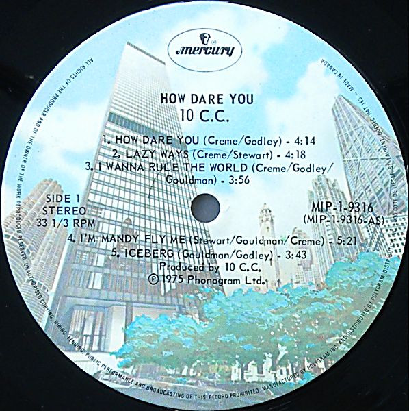 10cc - How Dare You! [Vinyl] | Mercury (MIP-1-9316) - 3