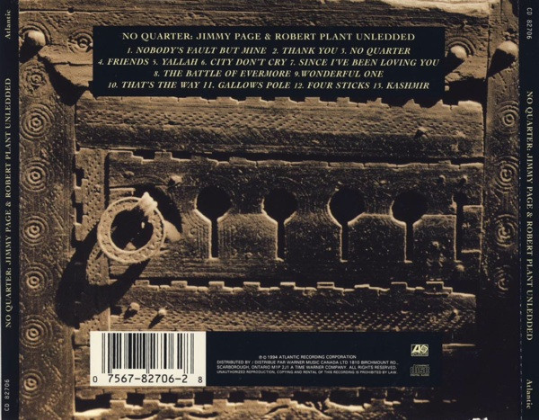 Jimmy Page , Robert Plant - No Quarter: Jimmy Page & Robert Plant Unledded [CD] | Atlantic (CD 82706) - 2