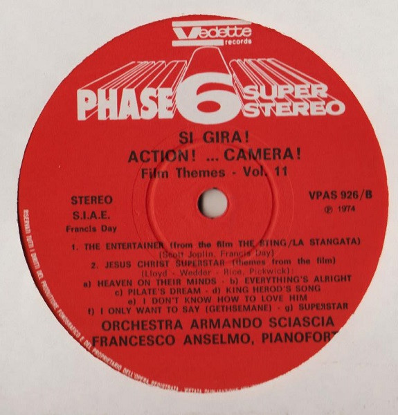 Armando Sciascia Orchestra & Cesco Anselmo - Si Gira! - Action!... Camera! - Film Themes Vol. 11 | Phase 6 Super Stereo (VPAS 926) - 4 Armando Sciascia Orchestra & Cesco Anselmo - Si Gira! - Action!... Camera! - Film Themes Vol. 11 | Phase 6 Super Stereo (VPAS 926) - 4